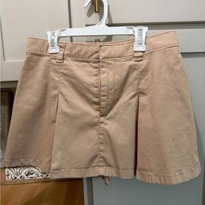 Abercrombie & Fitch Beige Pleated A-Line Mini Skirt